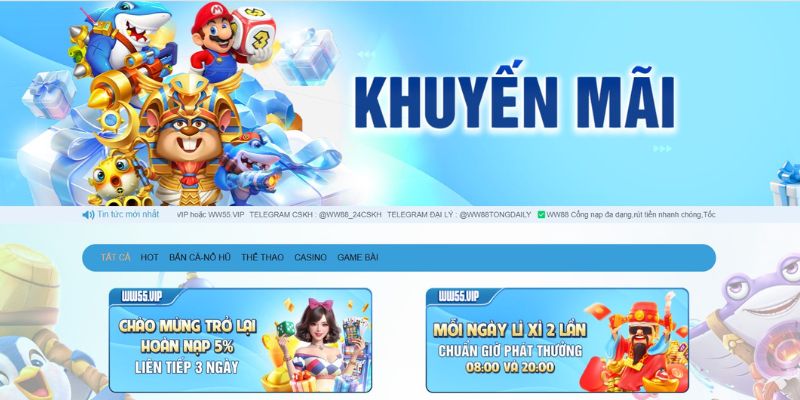 Top khuyến mãi của WW88 năm 2025